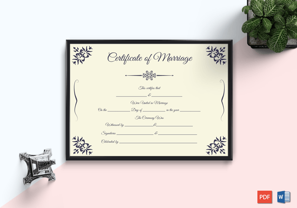Keepsake Marriage Certificate Format-Editable