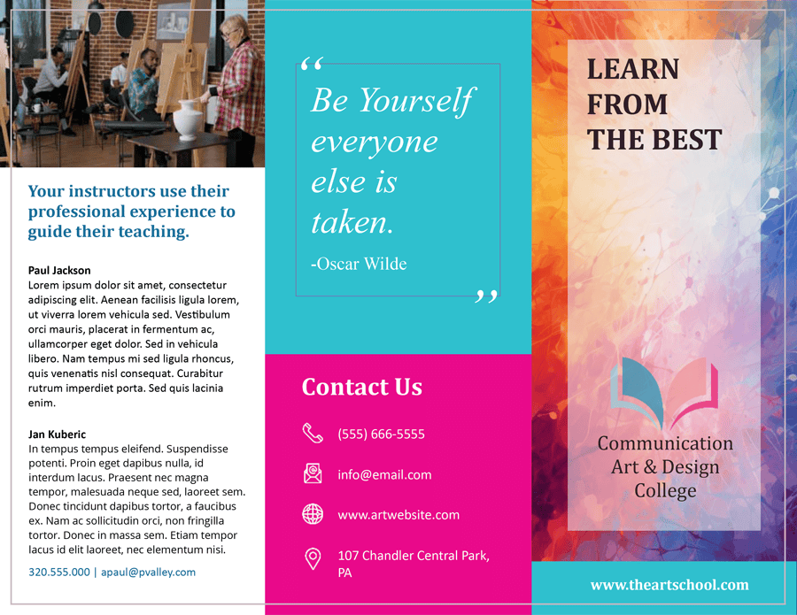 Art and Design College Trifold Brochure - Page 01