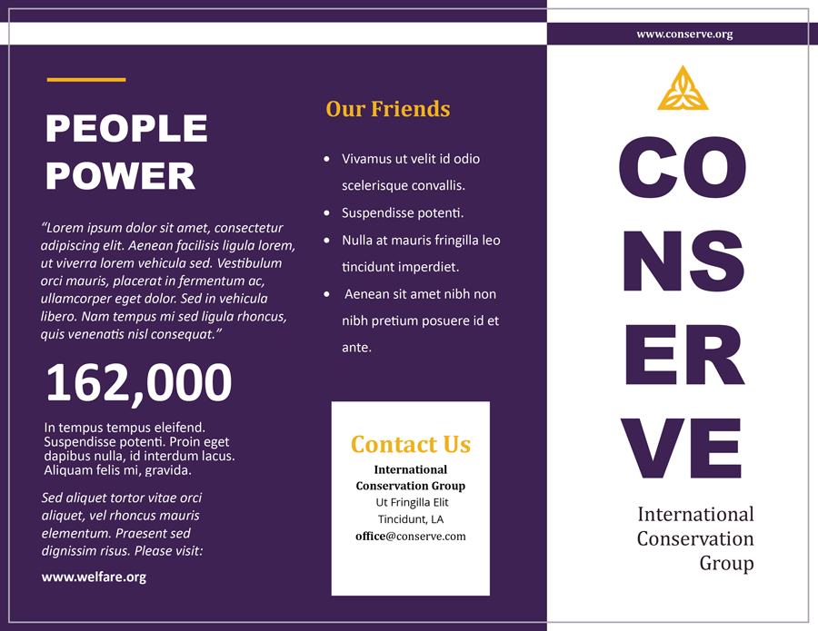 Non Profit Conservation Tri Fold Brochure Template - Page 01