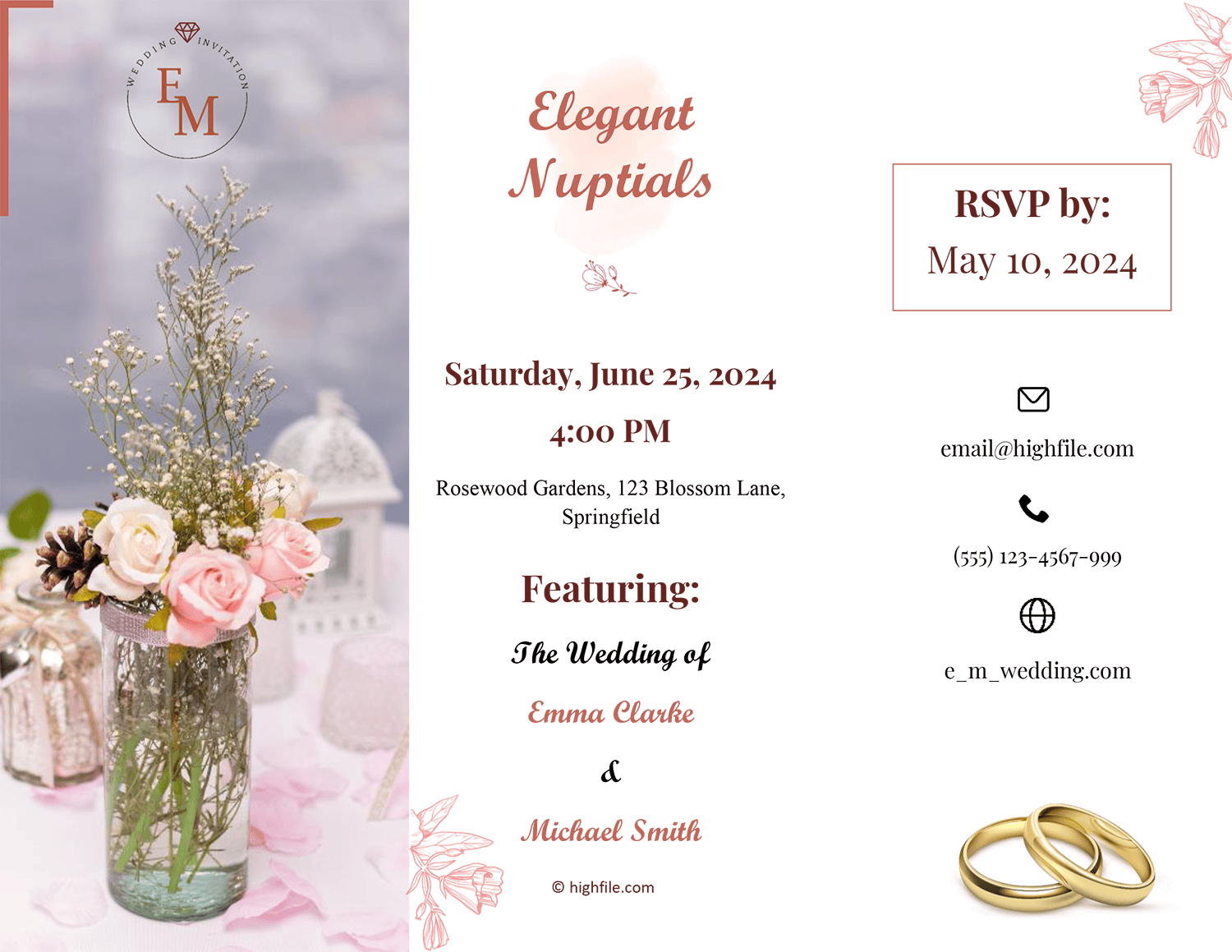 Wedding Brochure Template - Front Side