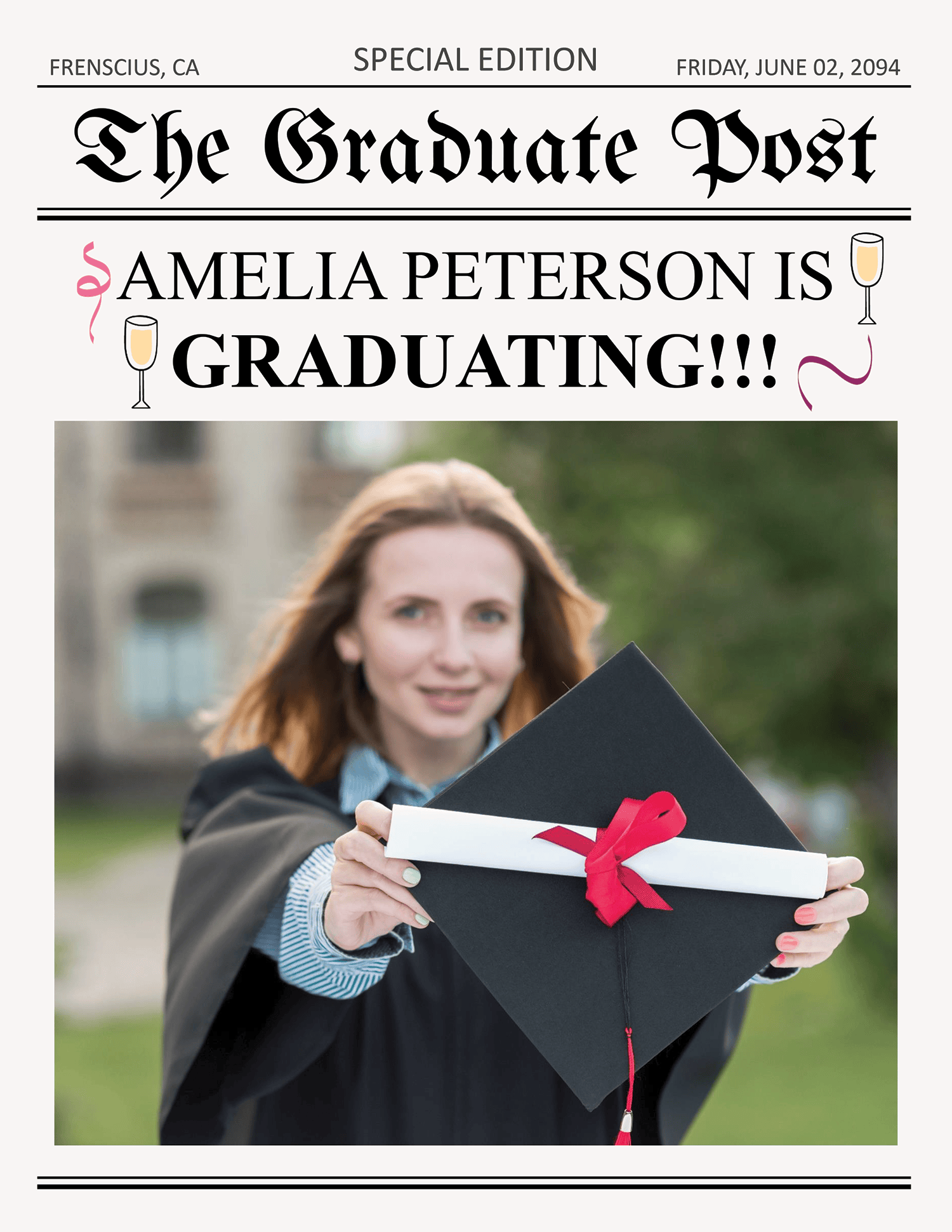 A4 Graduation Announcement Template - Page 01