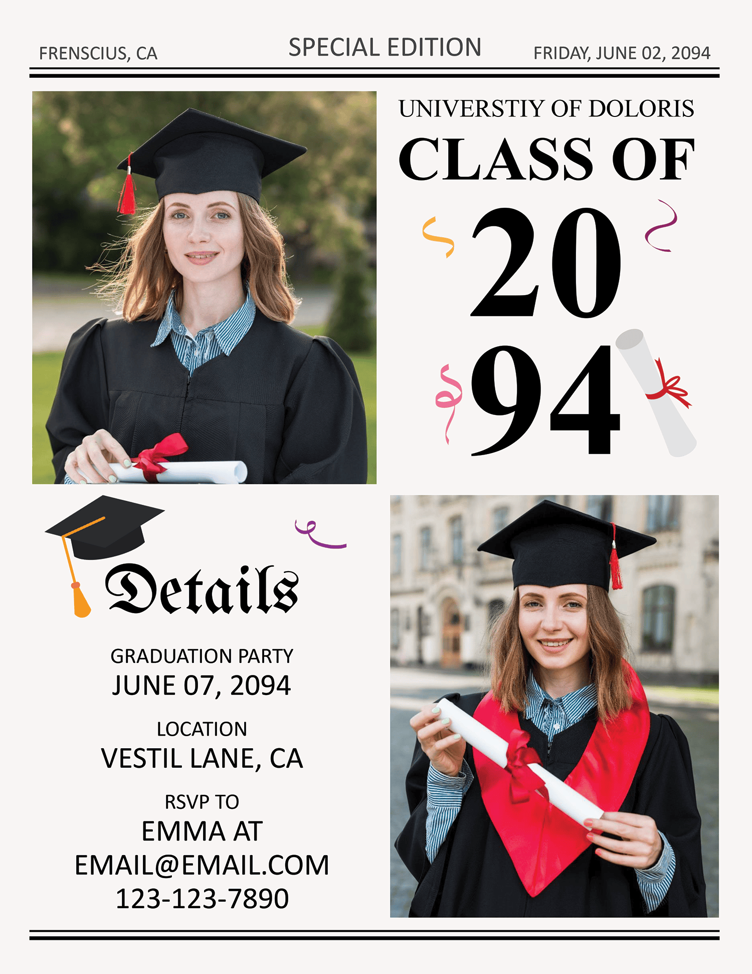 A4 Graduation Announcement Template - Page 02