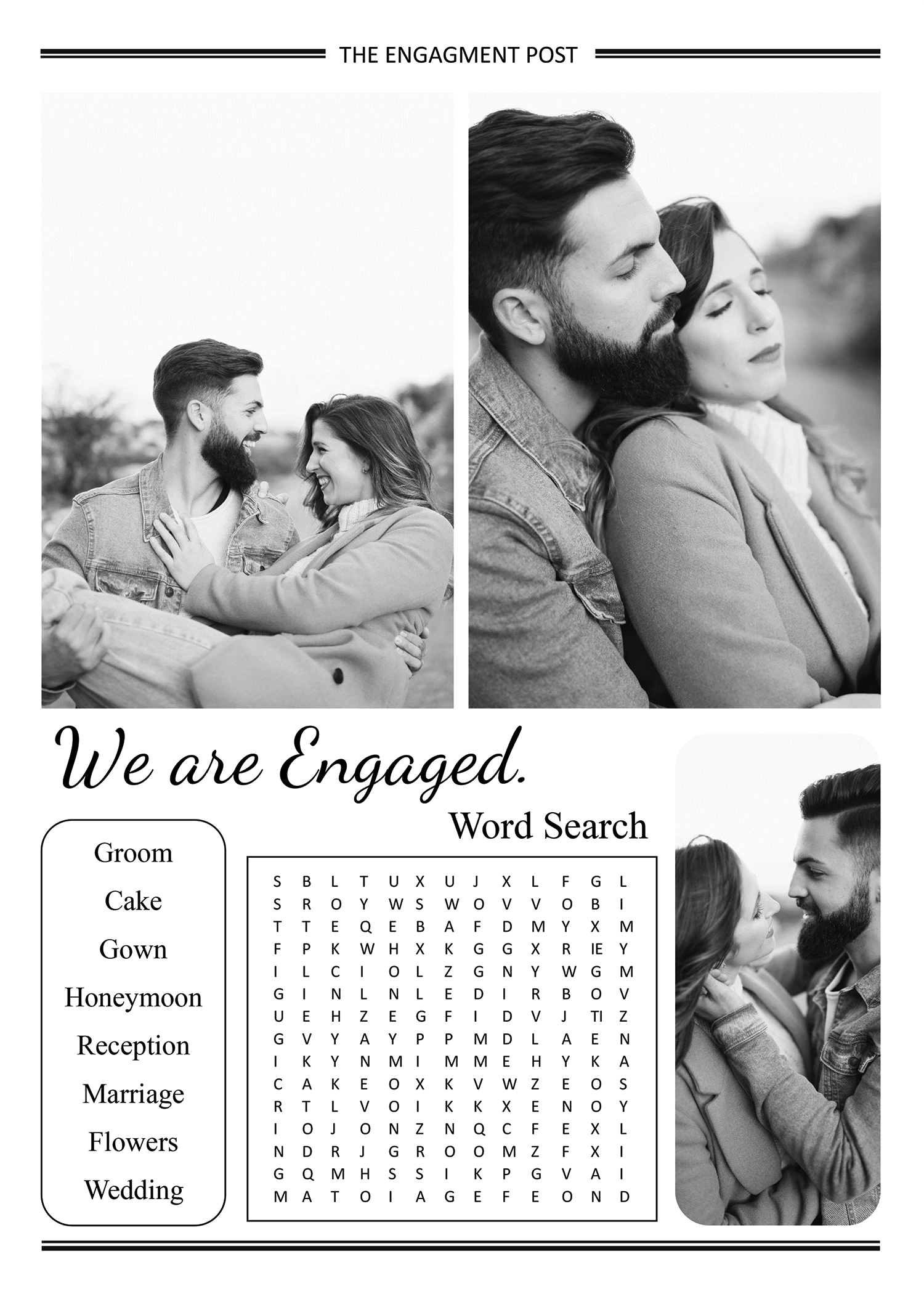 Aesthetic A4 Engagement Newspaper Template - Page 03