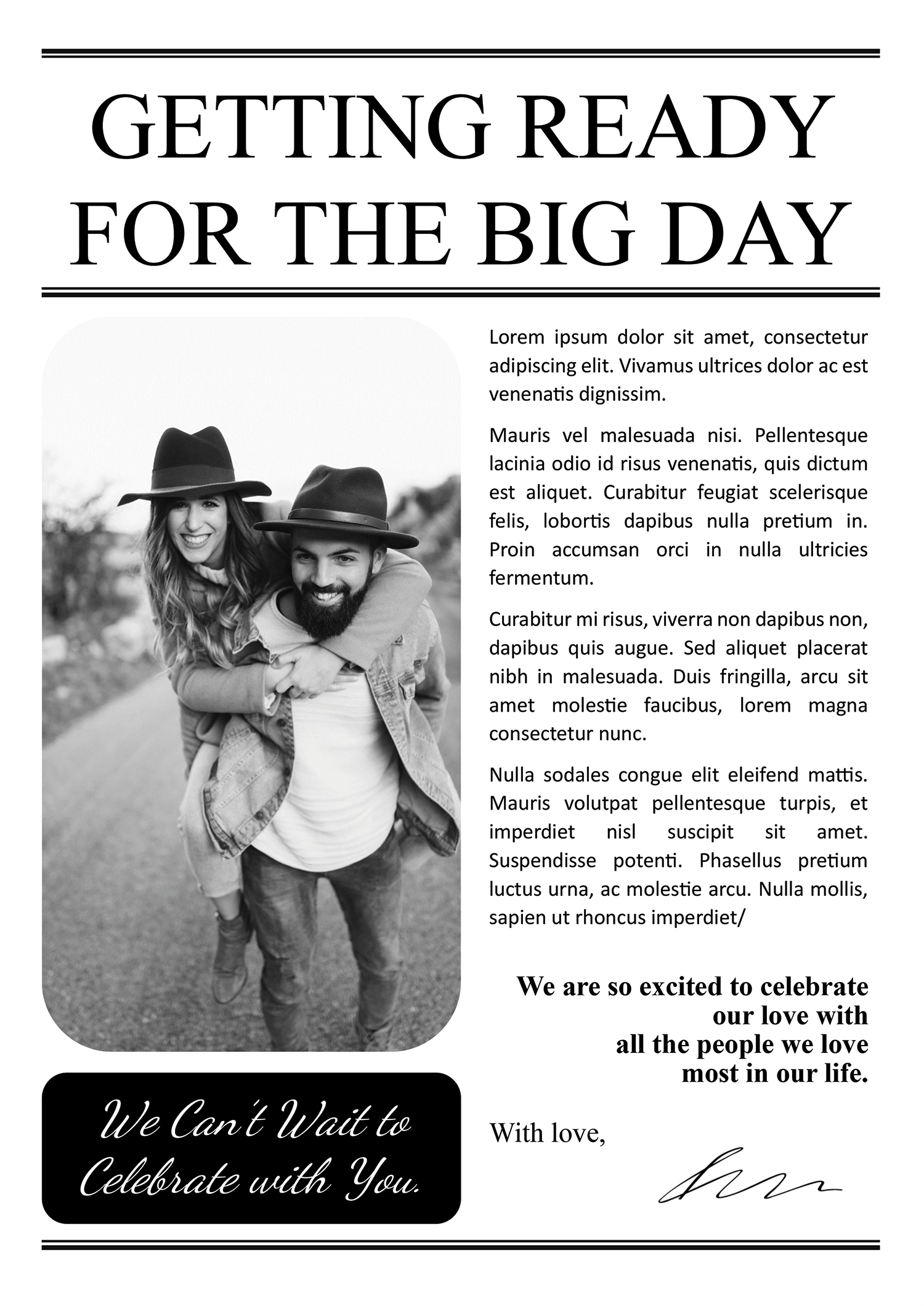 Aesthetic A4 Engagement Newspaper Template - Page 04