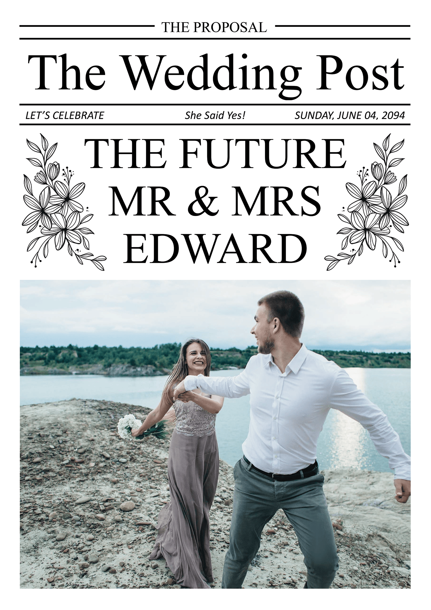 Big News Engagement Newspaper Template - Page 01