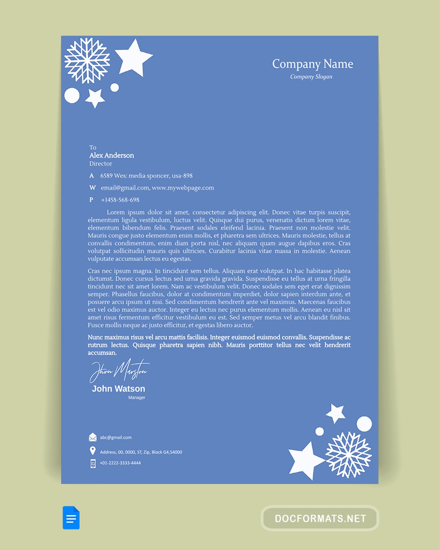 Blue and White Template - Page 01