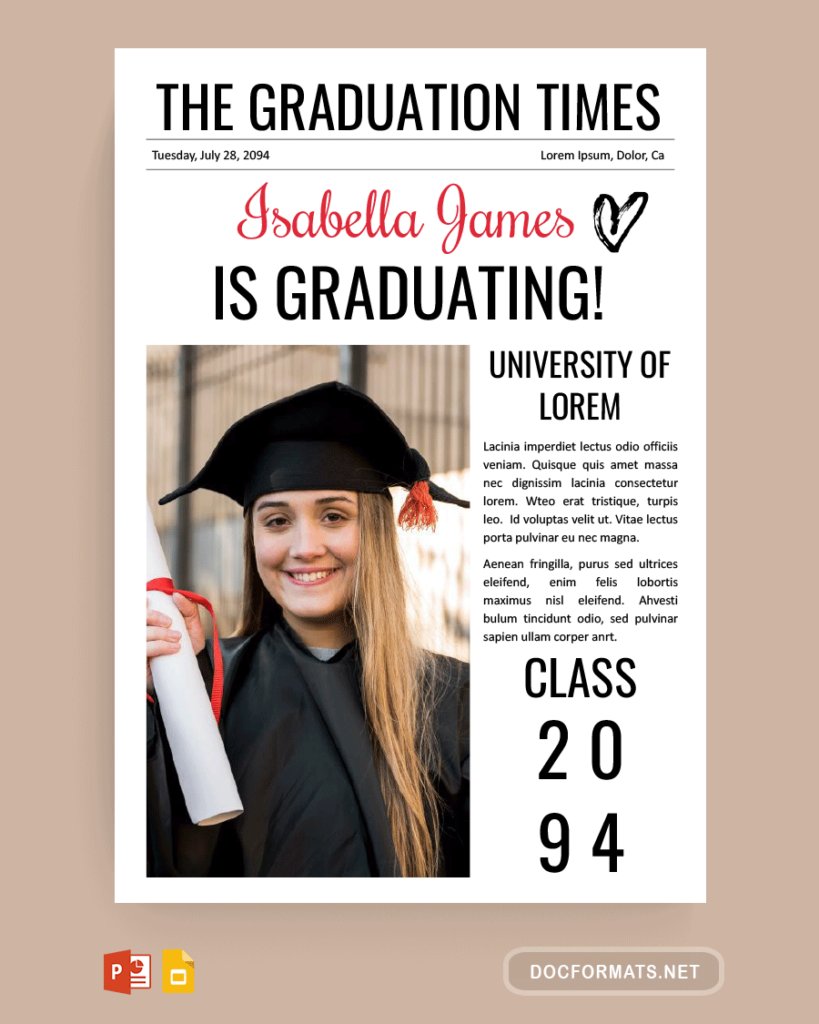 Free Editable Graduation Announcement Templates - Docformats