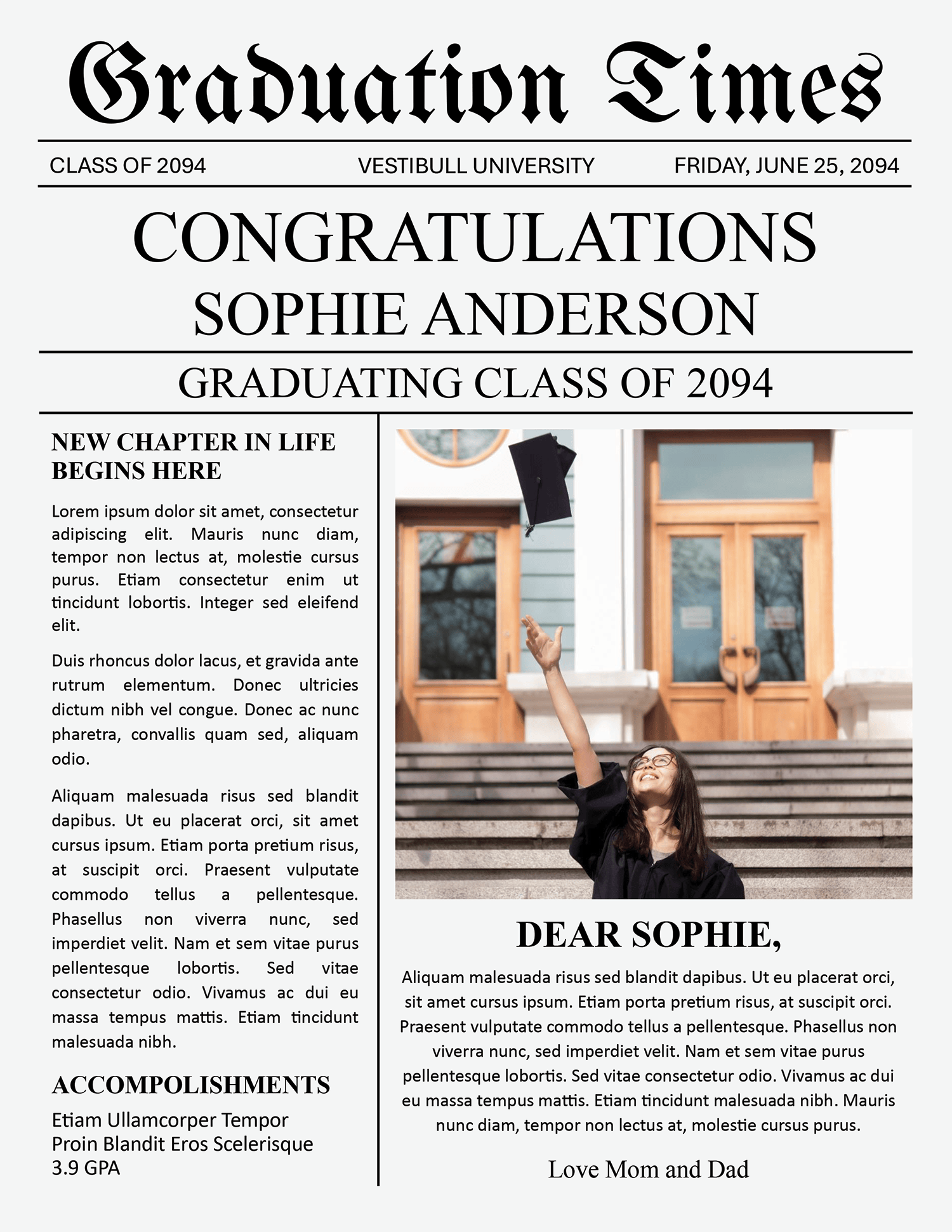 Detailed Graduate Post Template - Page 01