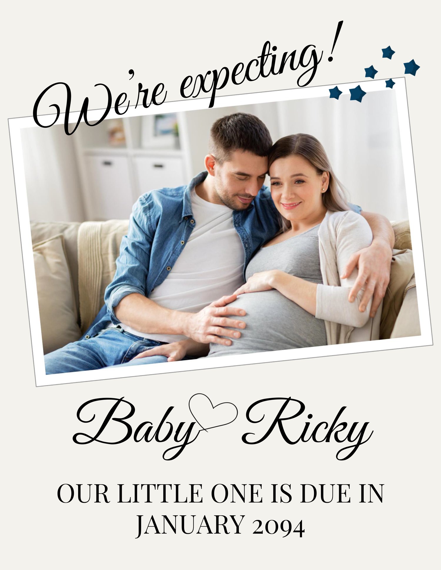 Editable 8.5 x 11 Pregnancy Announcement Template - Page 01