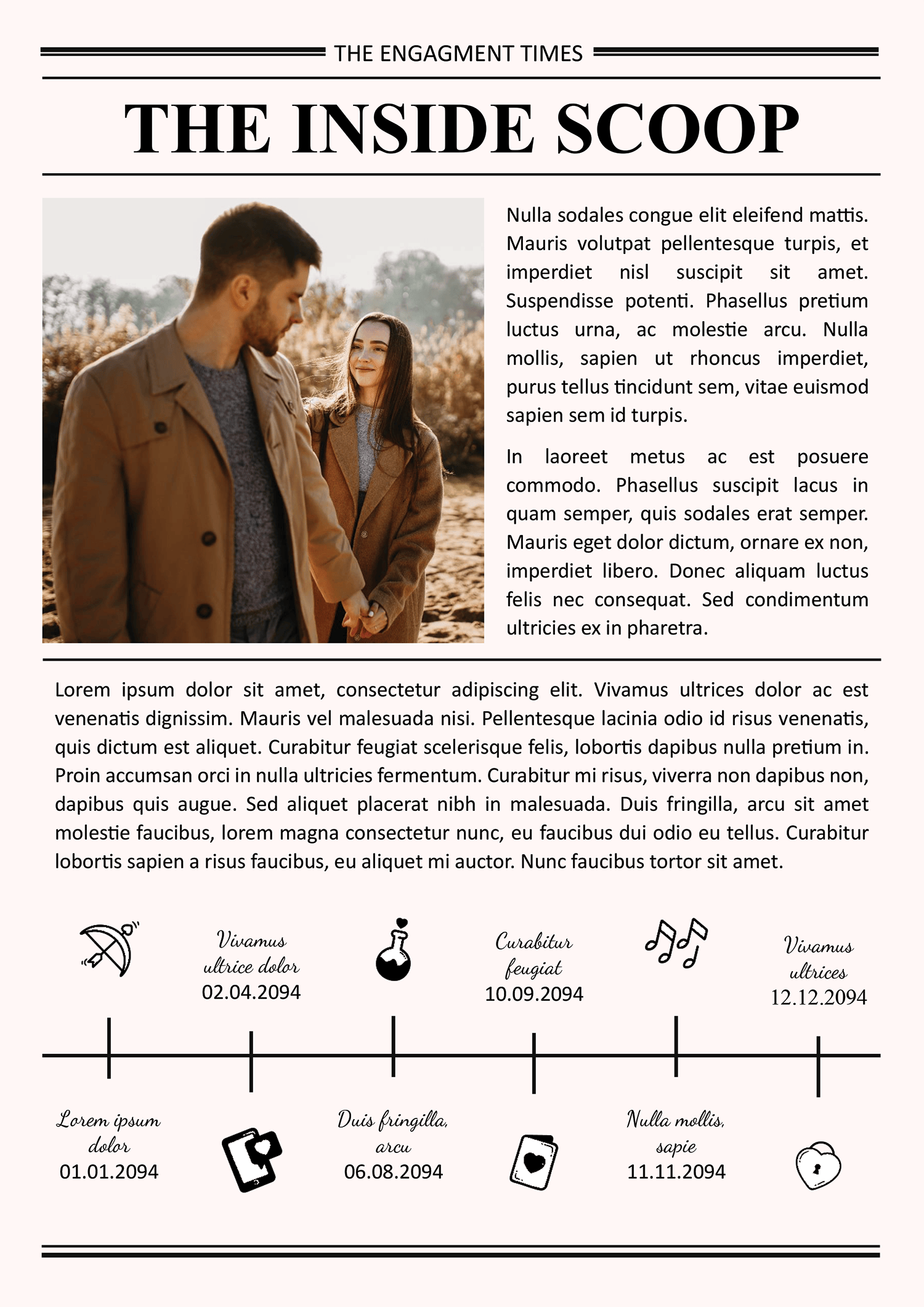 Editable Engagement Newspaper Template - Page 02