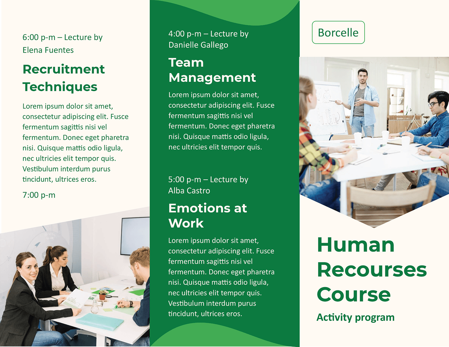 Green and Beige HR Brochure Template - Page 01