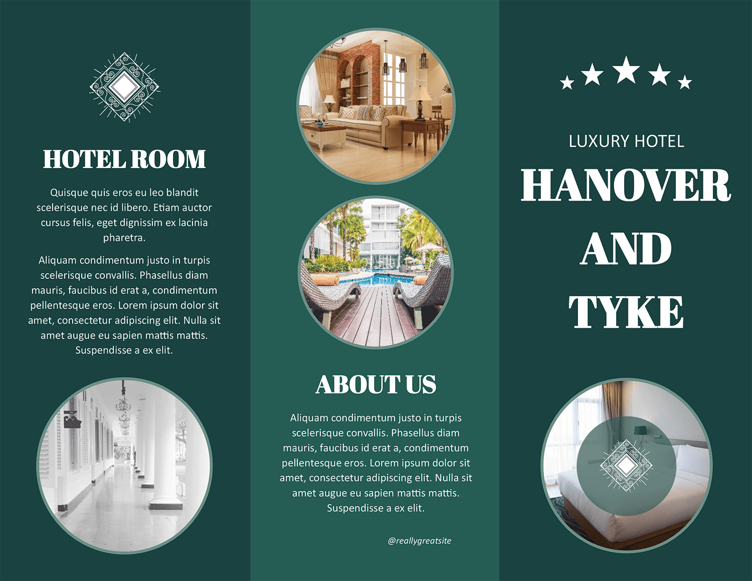 Luxury Hotel Trifold Brochure Template - Page 01