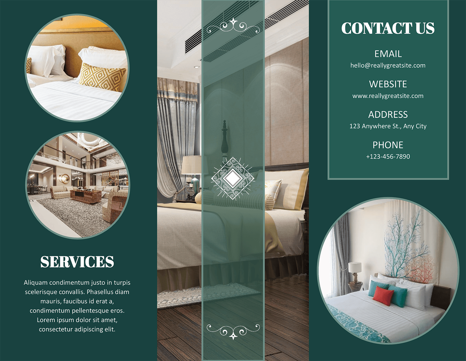 Luxury Hotel Trifold Brochure Template - Page 02