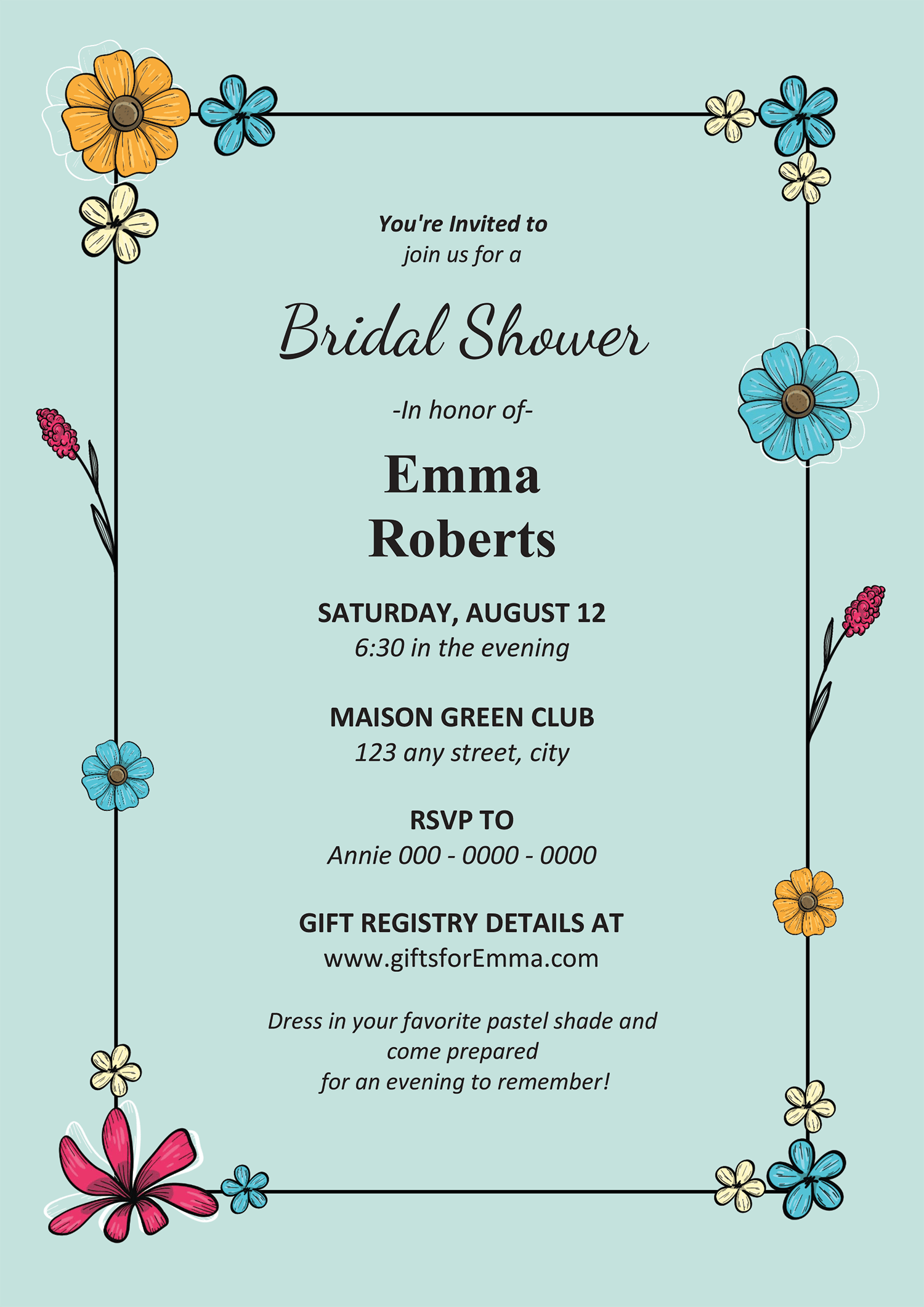 Minimalistic Bridal Shower Announcement Template
