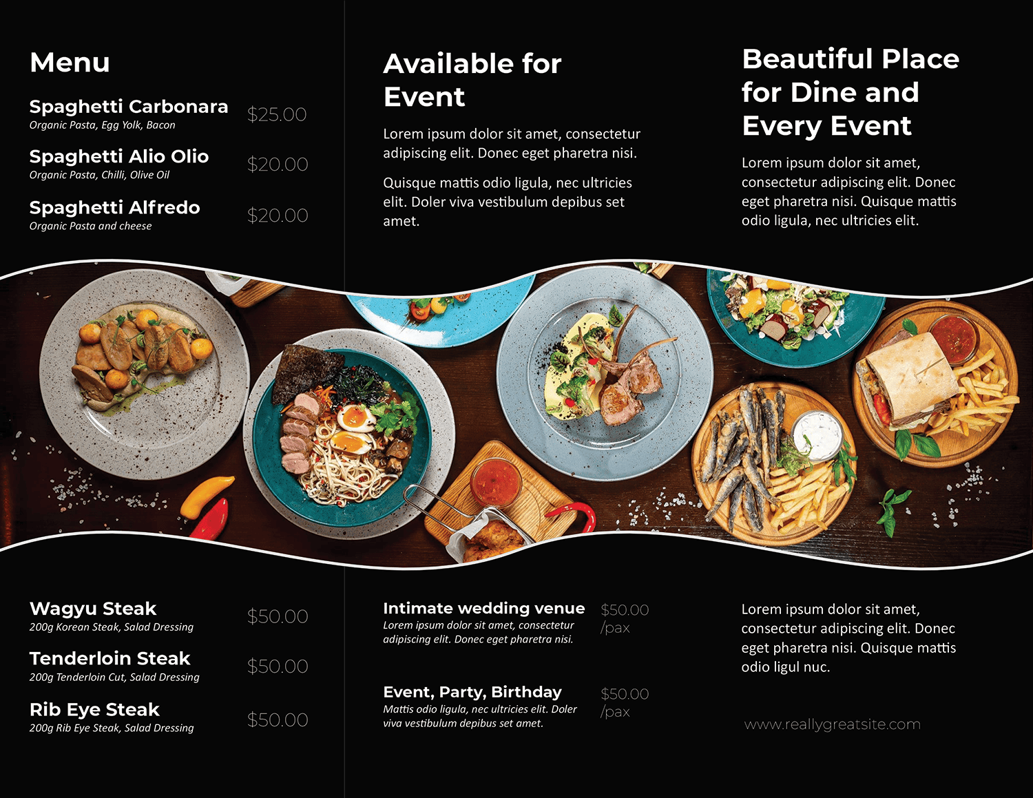 Modern Food Restaurant Trifold Brochure - Page 02