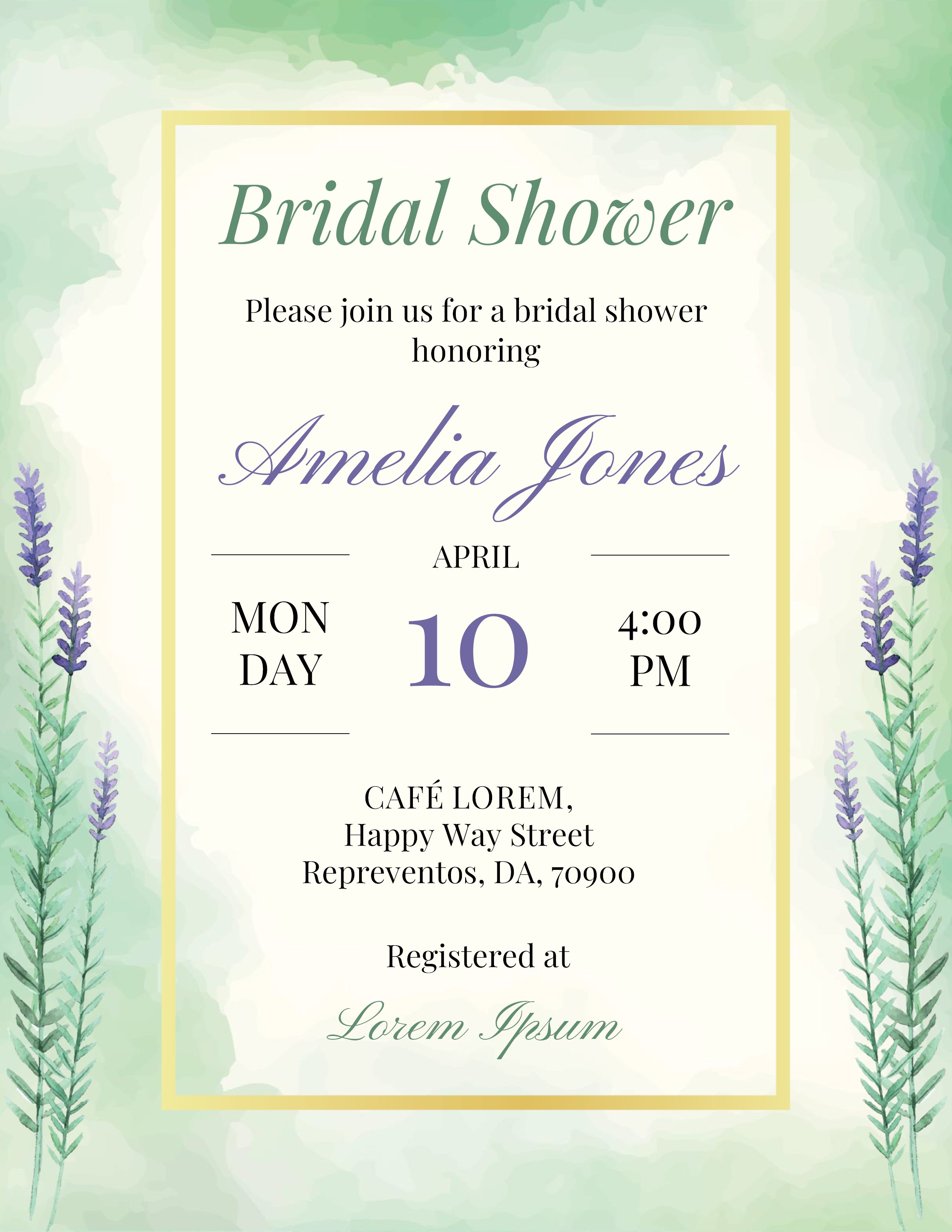 Modernistic Bridal Shower Announcement Template - Page 01