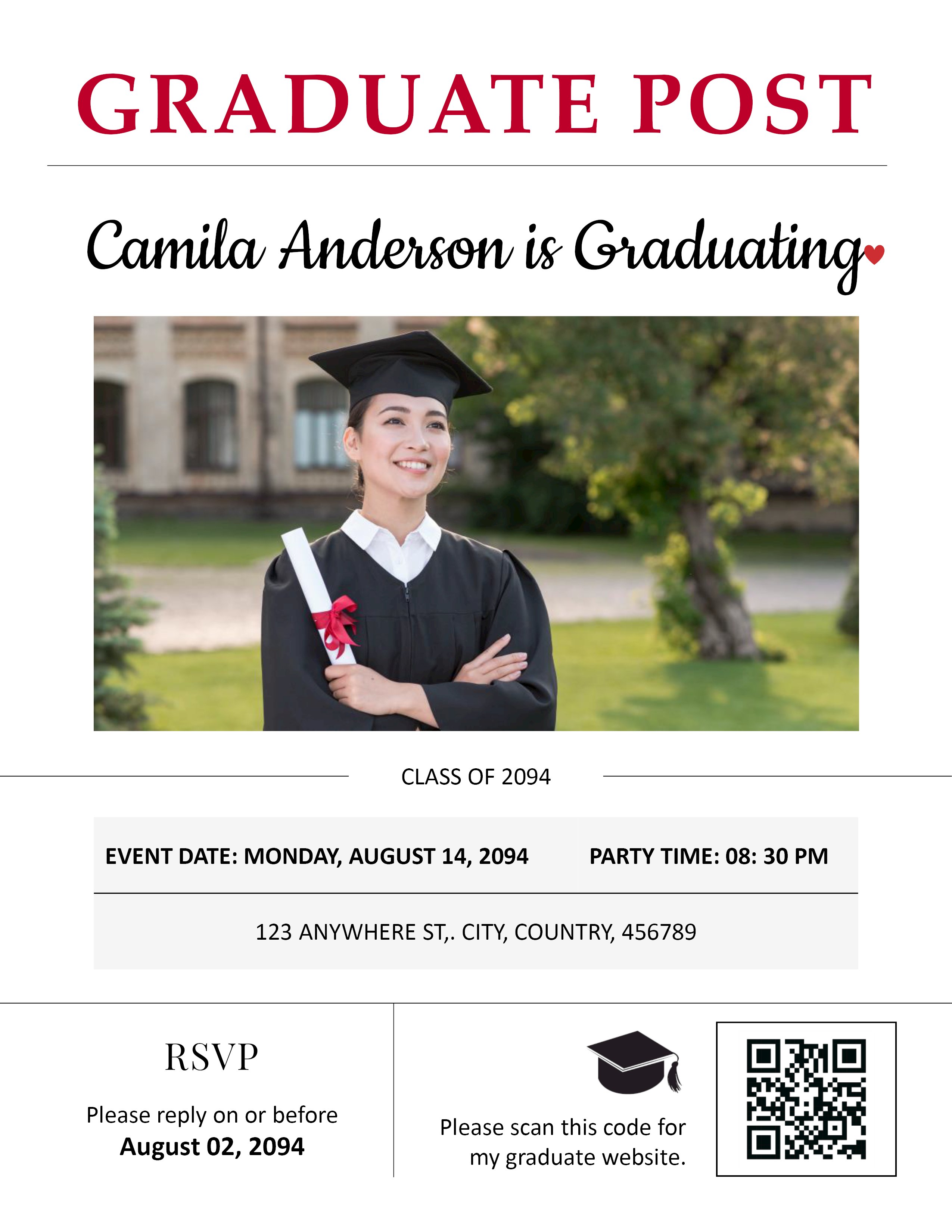 Modish Graduation Announcement Template - Page 01