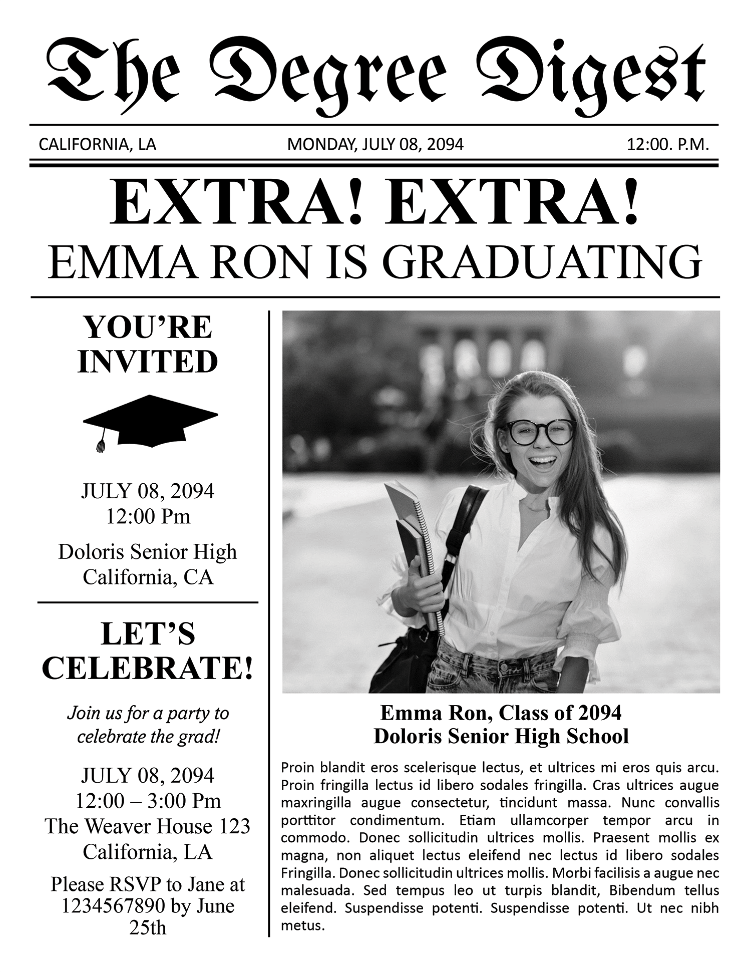 News Headline Graduation Template - Page 01