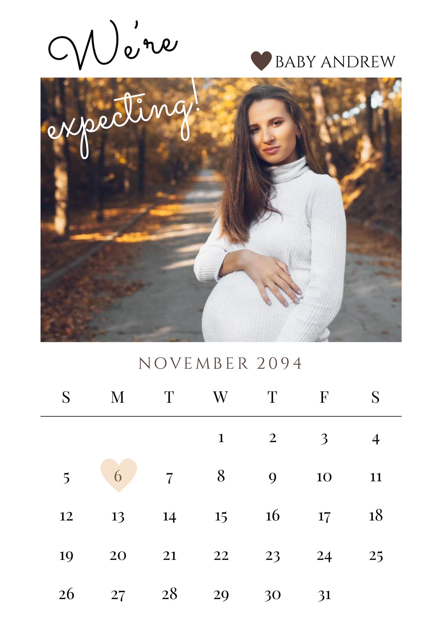 Pregnancy Announcement Card - Page 01
