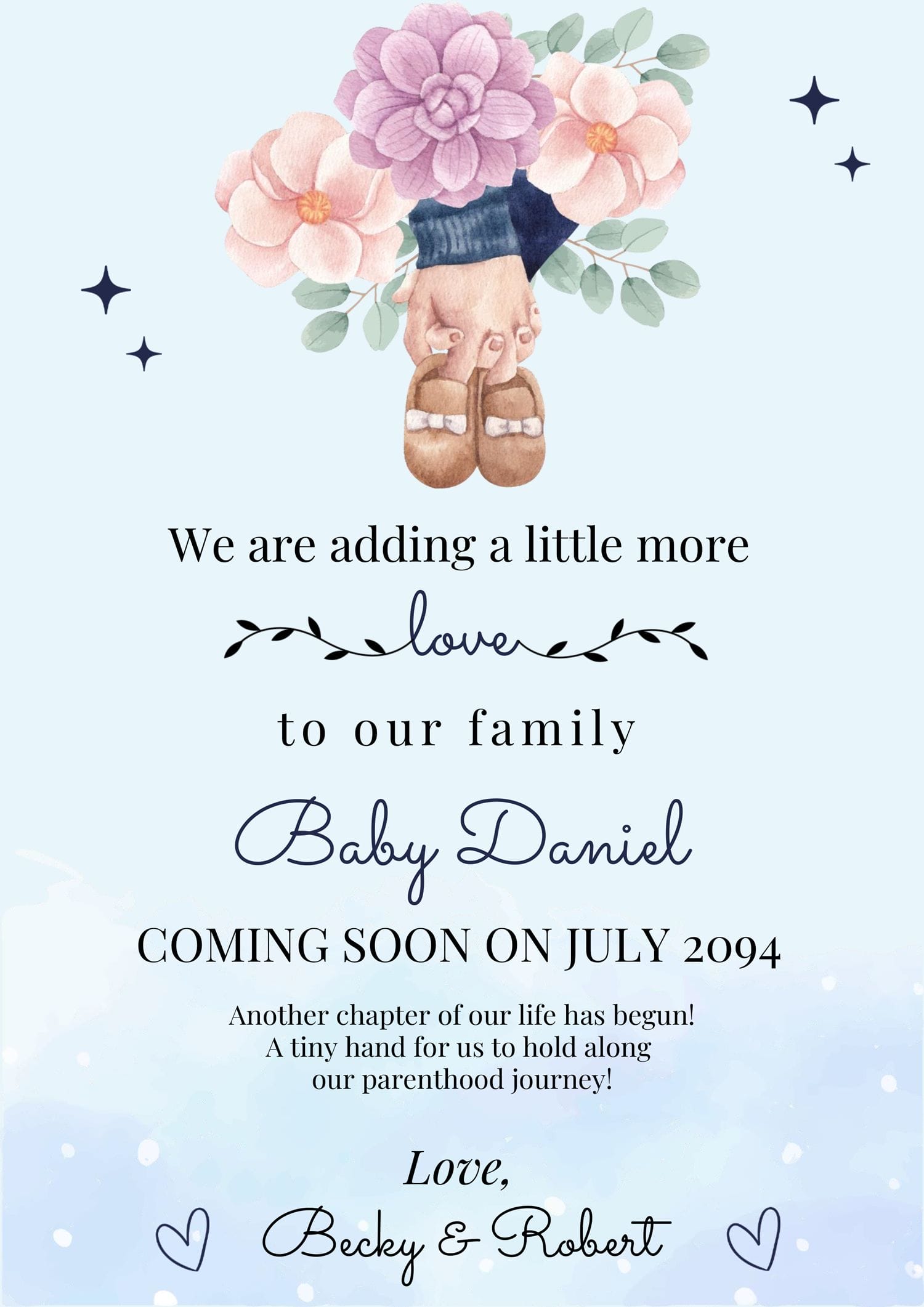 Pregnancy Announcement Card Template - Page 01