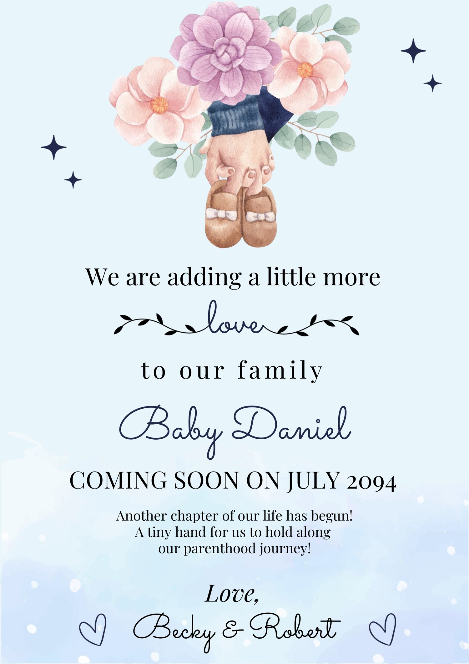 Pregnancy Announcement Card Template - Page 01