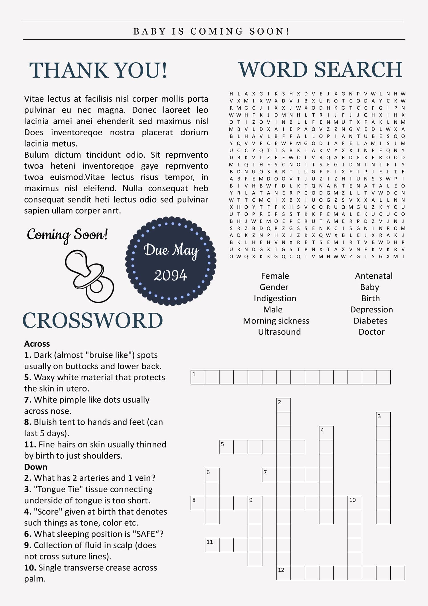 Pregnancy Announcement Newspaper Template - Page 02