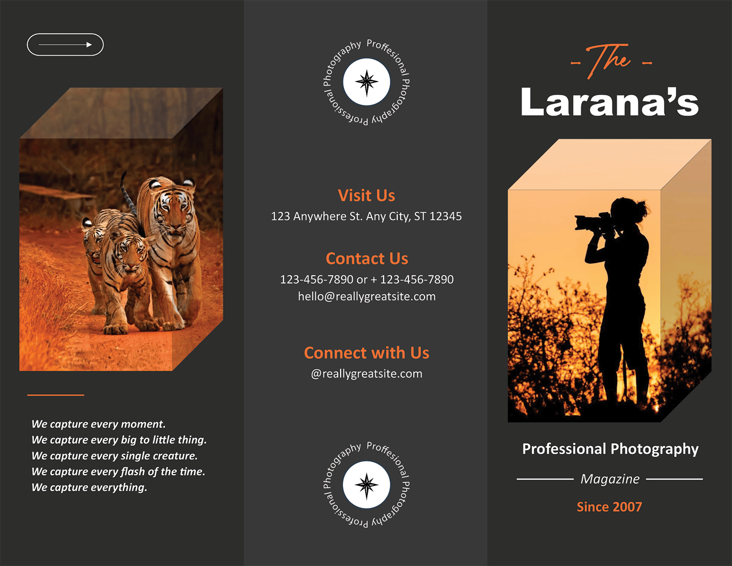 Professional Photography Trifold Brochure Template - Page 01
