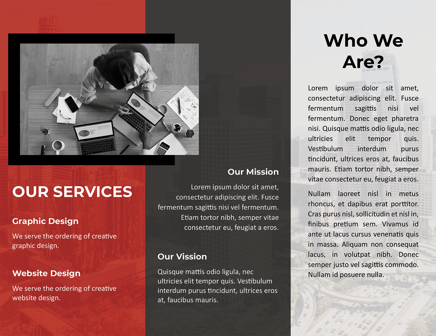 Red Business Trifold Brochure Template - Page 02