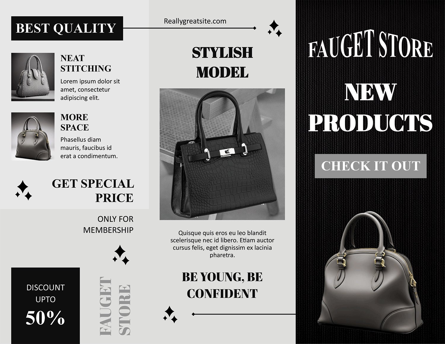 Black and White Minimalist Product Brochure Template - Page 01