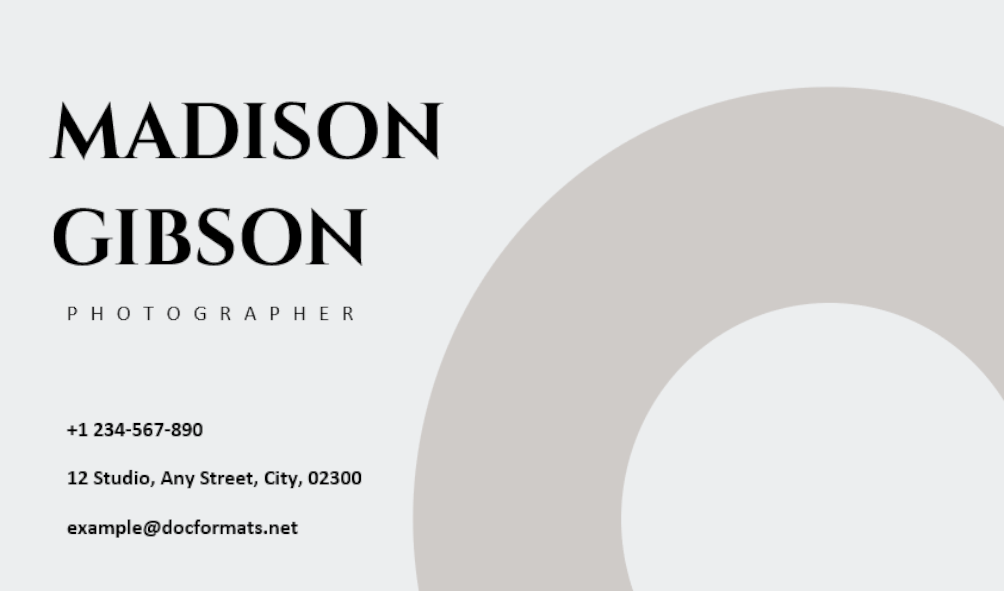 Grey Photographer Business Card - Page 01