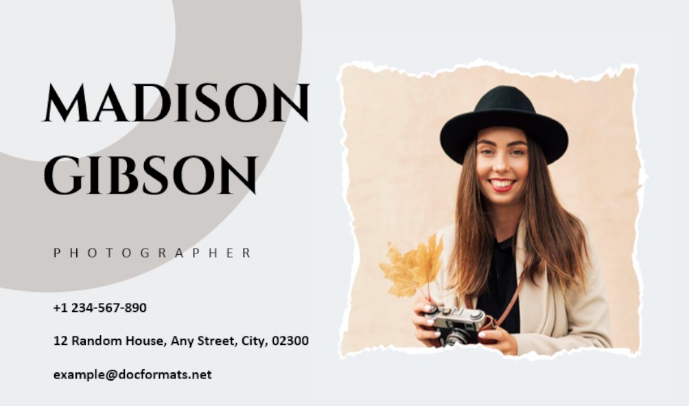 Grey Photographer Business Card - Page 02