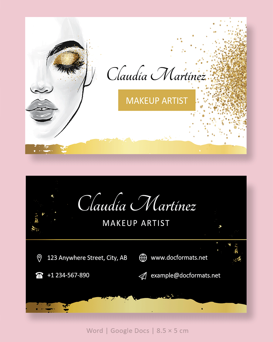 Makeup Artist Business Card Template - Word, Google Docs