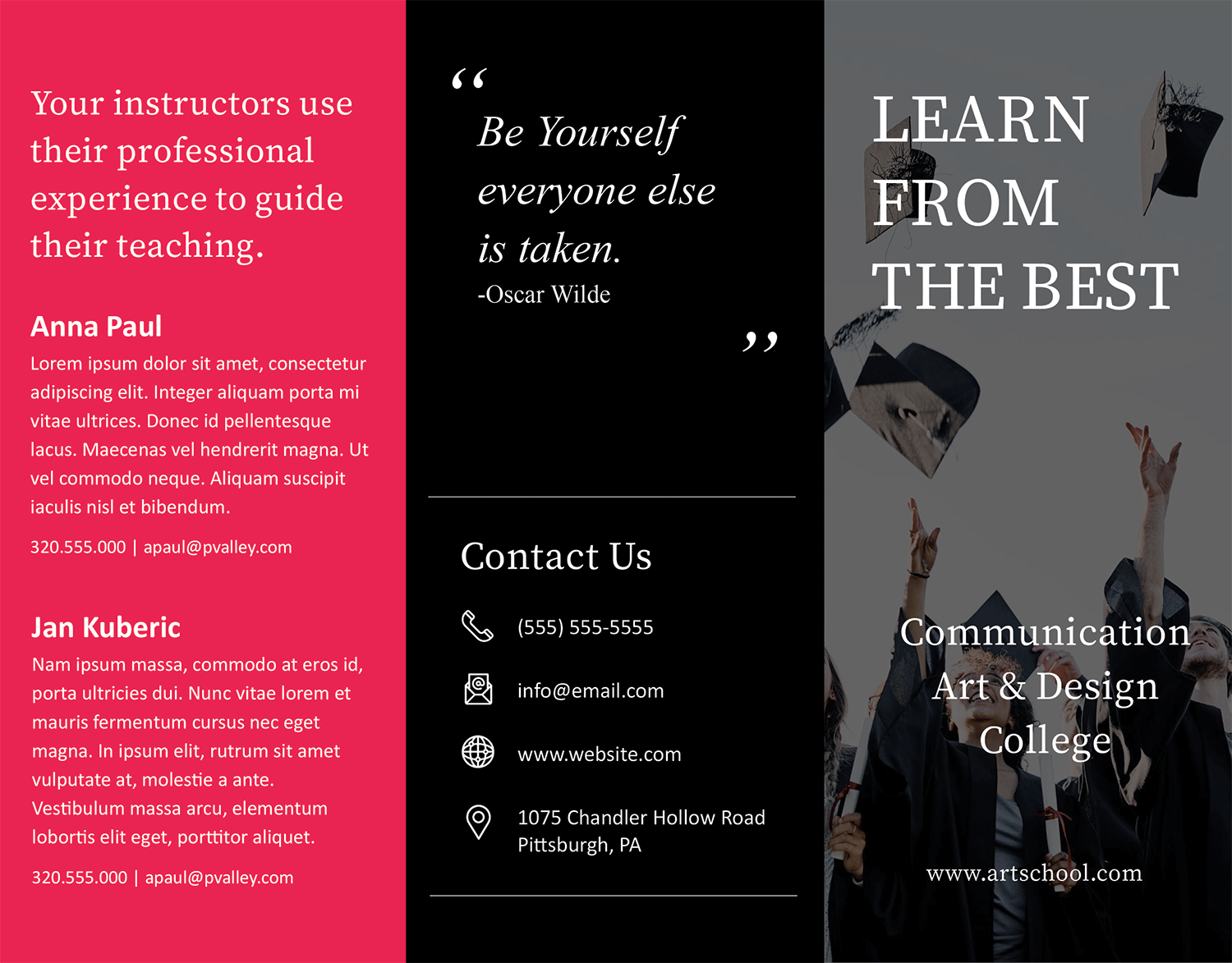 Minimal College Tri Fold Brochure Template - Page 01