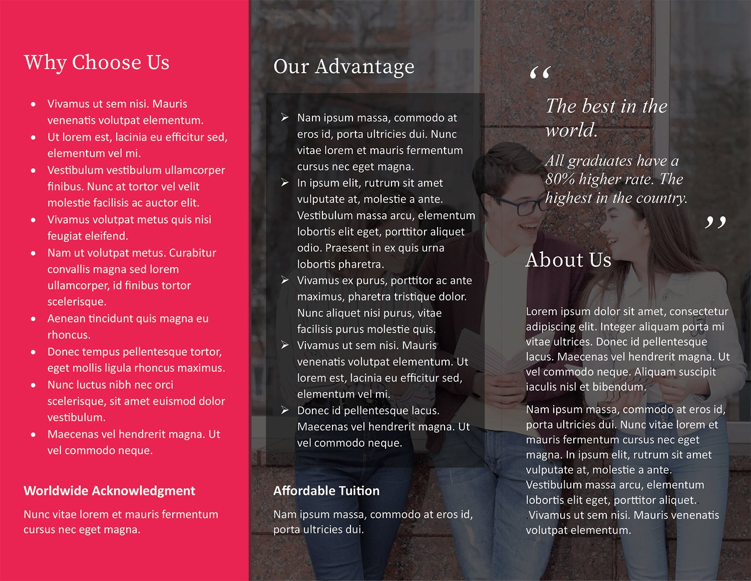 Minimal College Tri Fold Brochure Template - Page 02