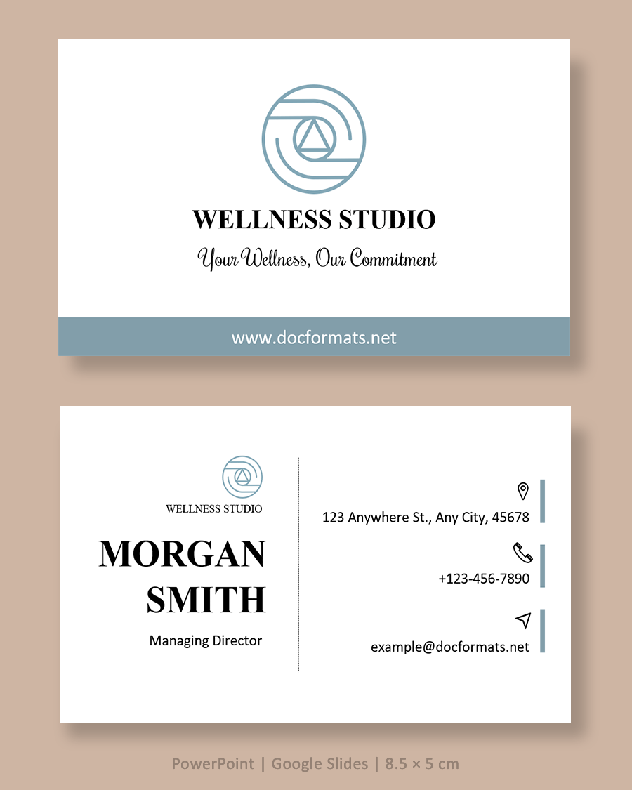 Minimalist Modern Business Card Template - PowerPoint, Google Slides