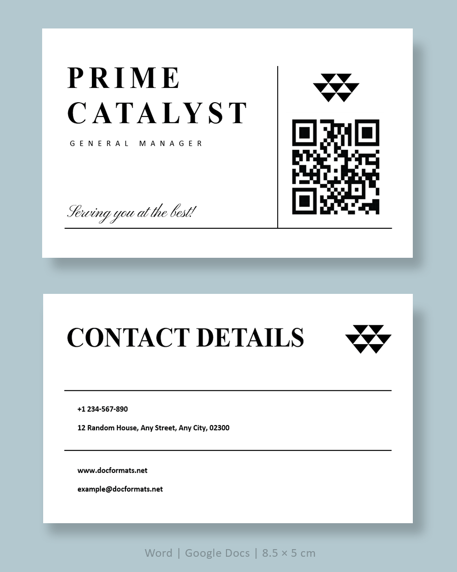 White Minimal Business Card Template - Word, Google Docs