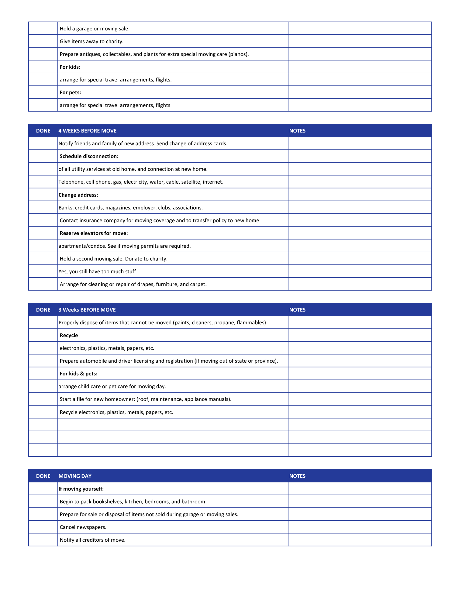 Checklist for Moving Into a New Home - Google Sheets, Excel - Page 02