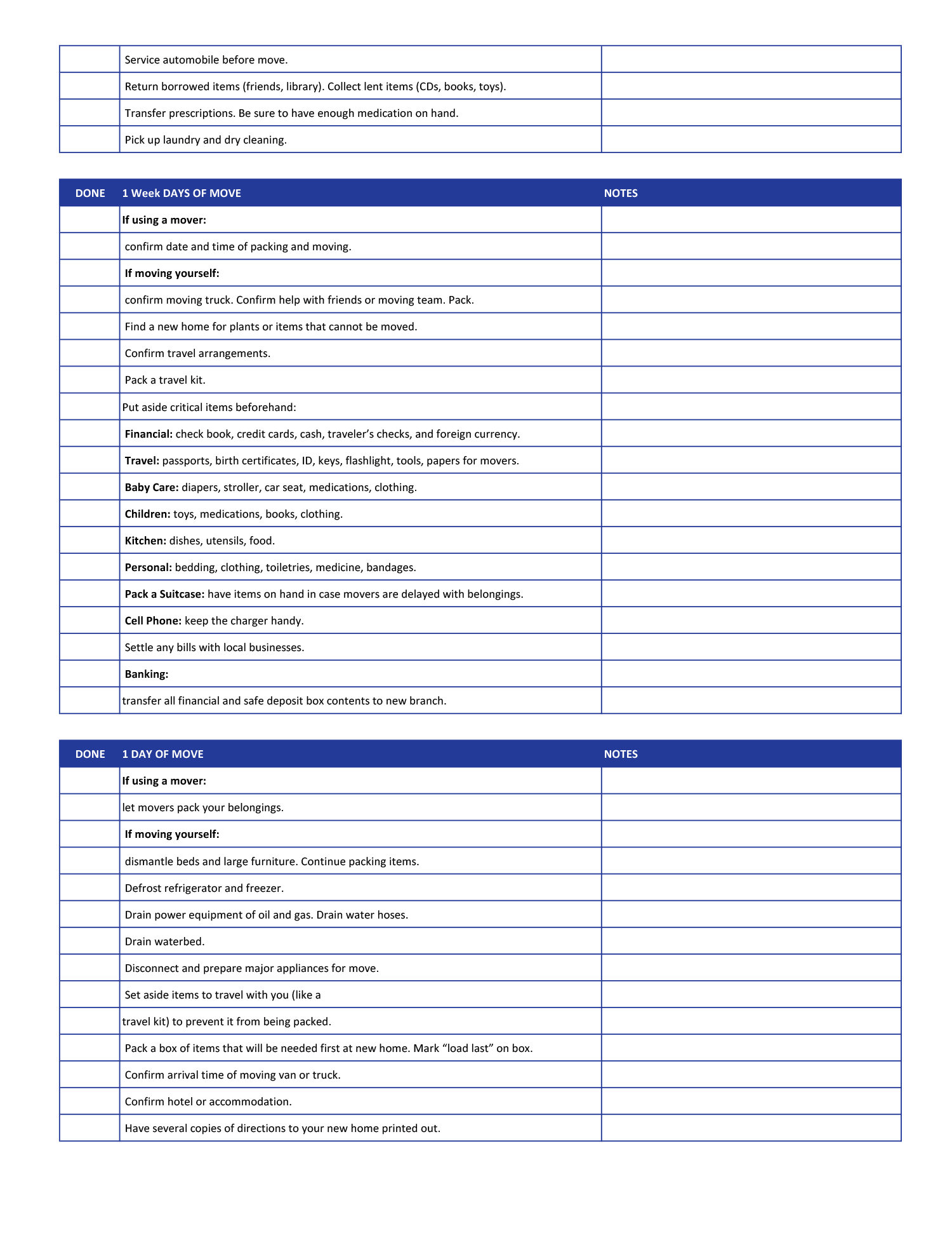 Checklist for Moving Into a New Home - Google Sheets, Excel - Page 03