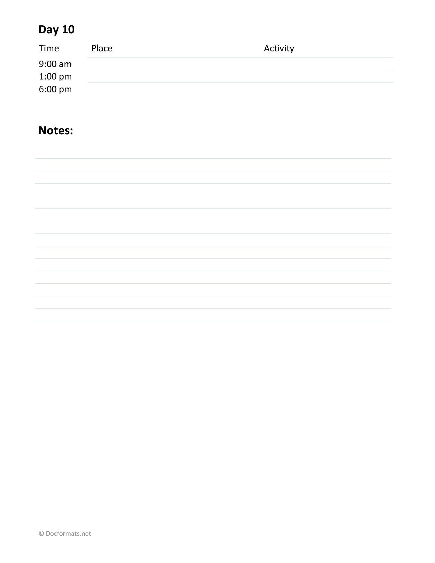 Minimal Trip Itinerary Template - Page 03 - Word, Google Docs