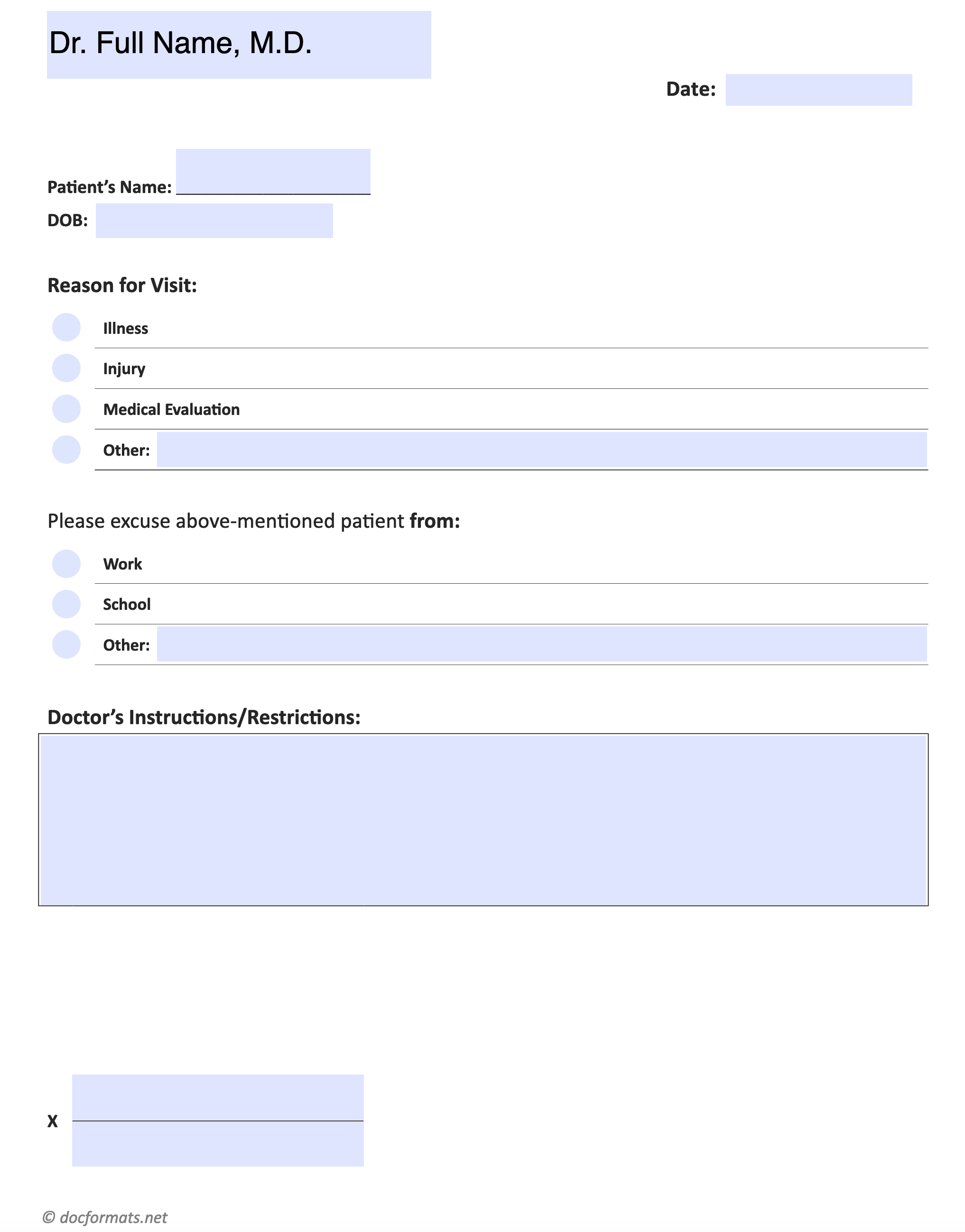 Urgent Care Doctor's Note Template - Page 02 - Word, Google Docs, PDF