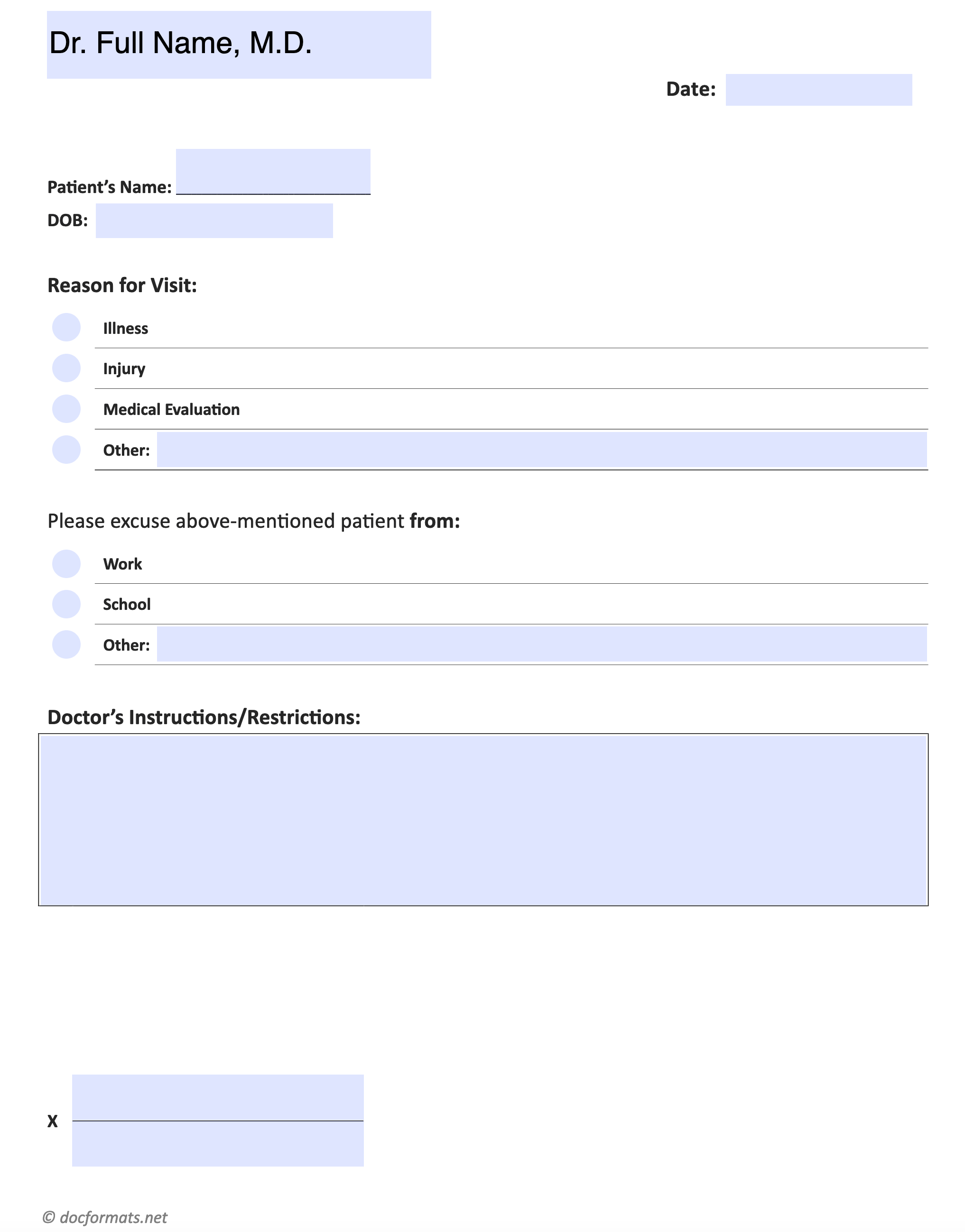 Urgent Care Doctor's Note Template - Page 02 - Word, Google Docs, PDF