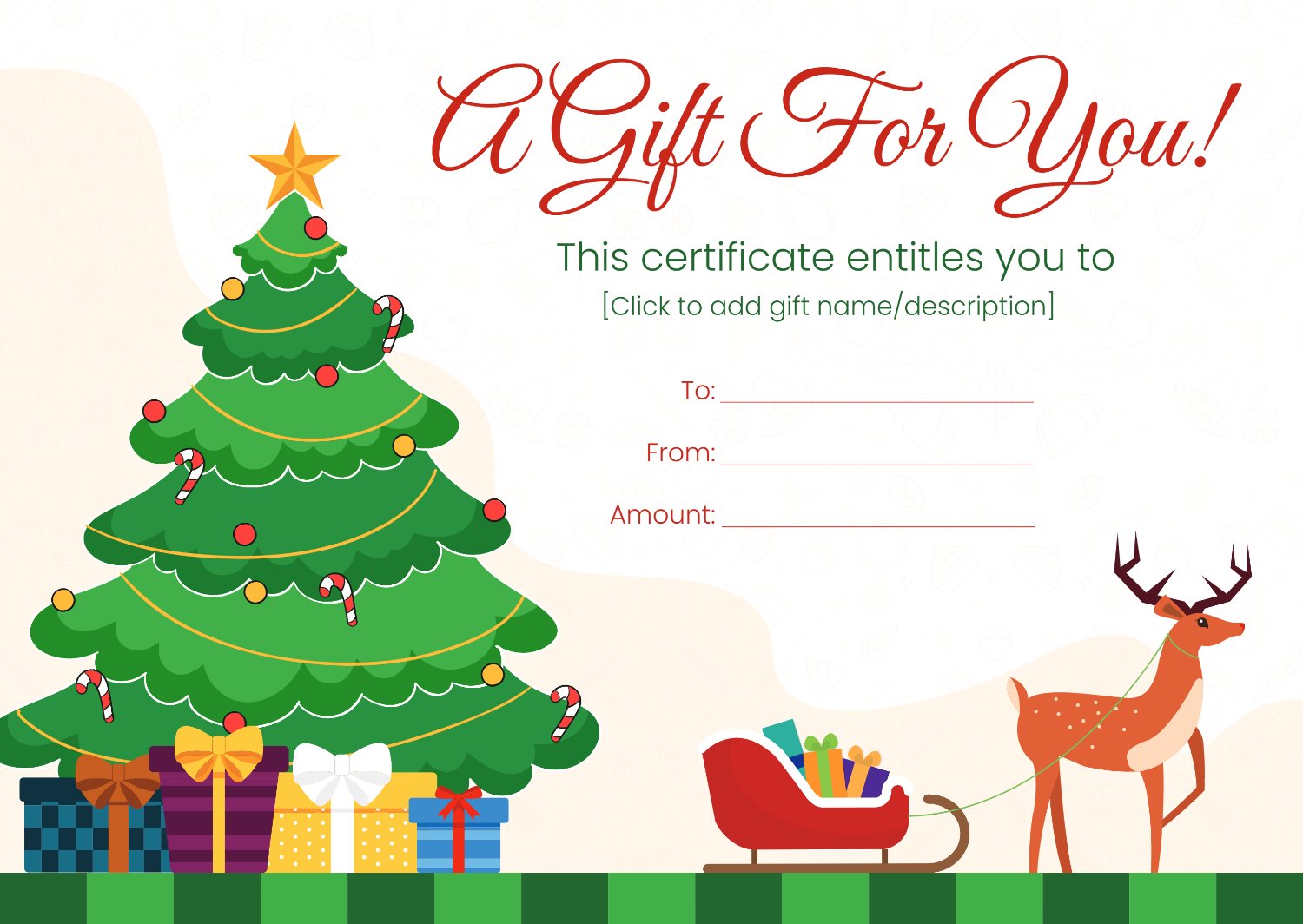 Icicle Tree Christmas Gift Certificate Template - Google Slides, PowerPoint, Adobe Illustrator