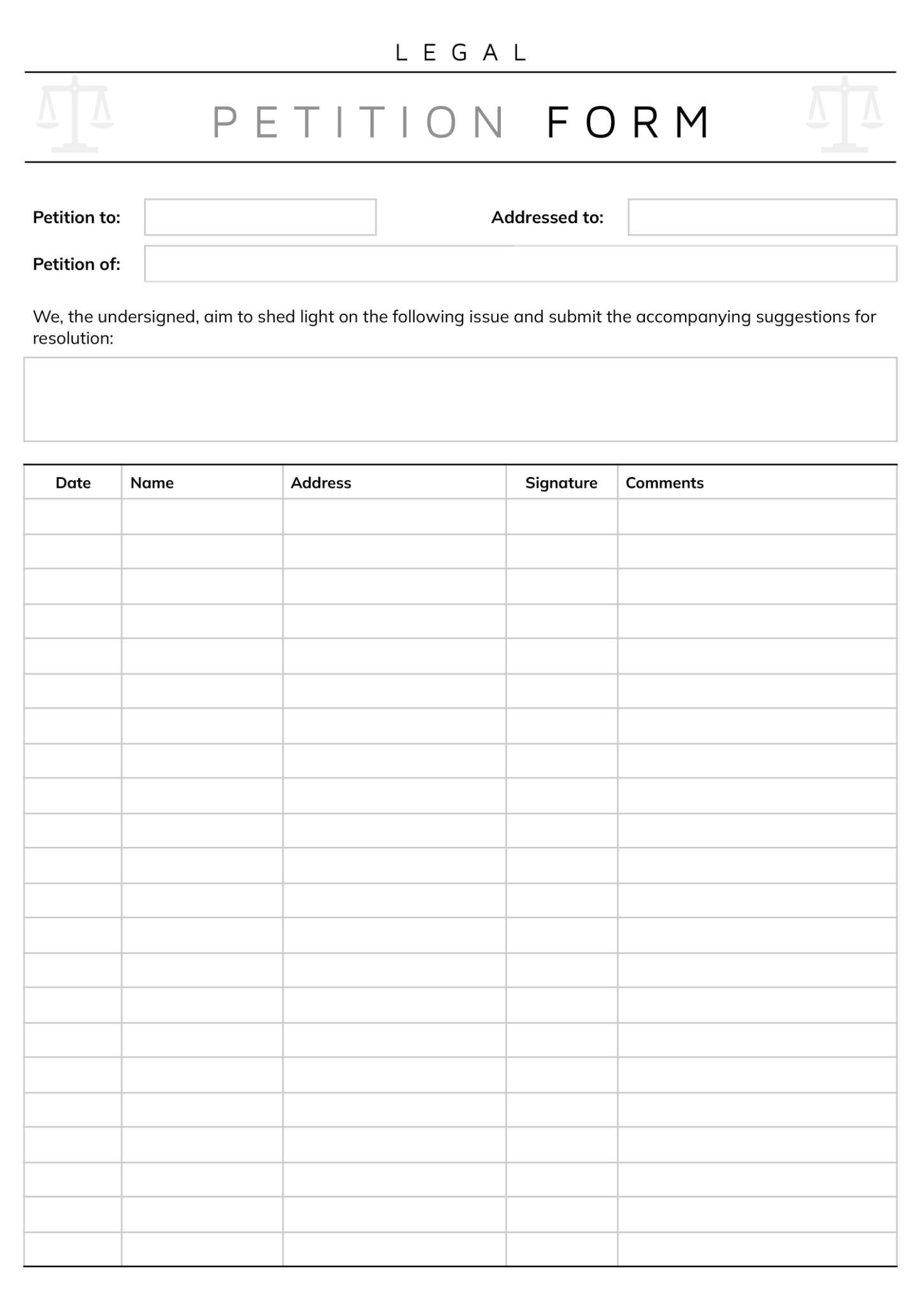 Free Editable Petition Form Templates Doc Formats Docformats net Free Editable Petition Form Templates Doc Formats Docformats net