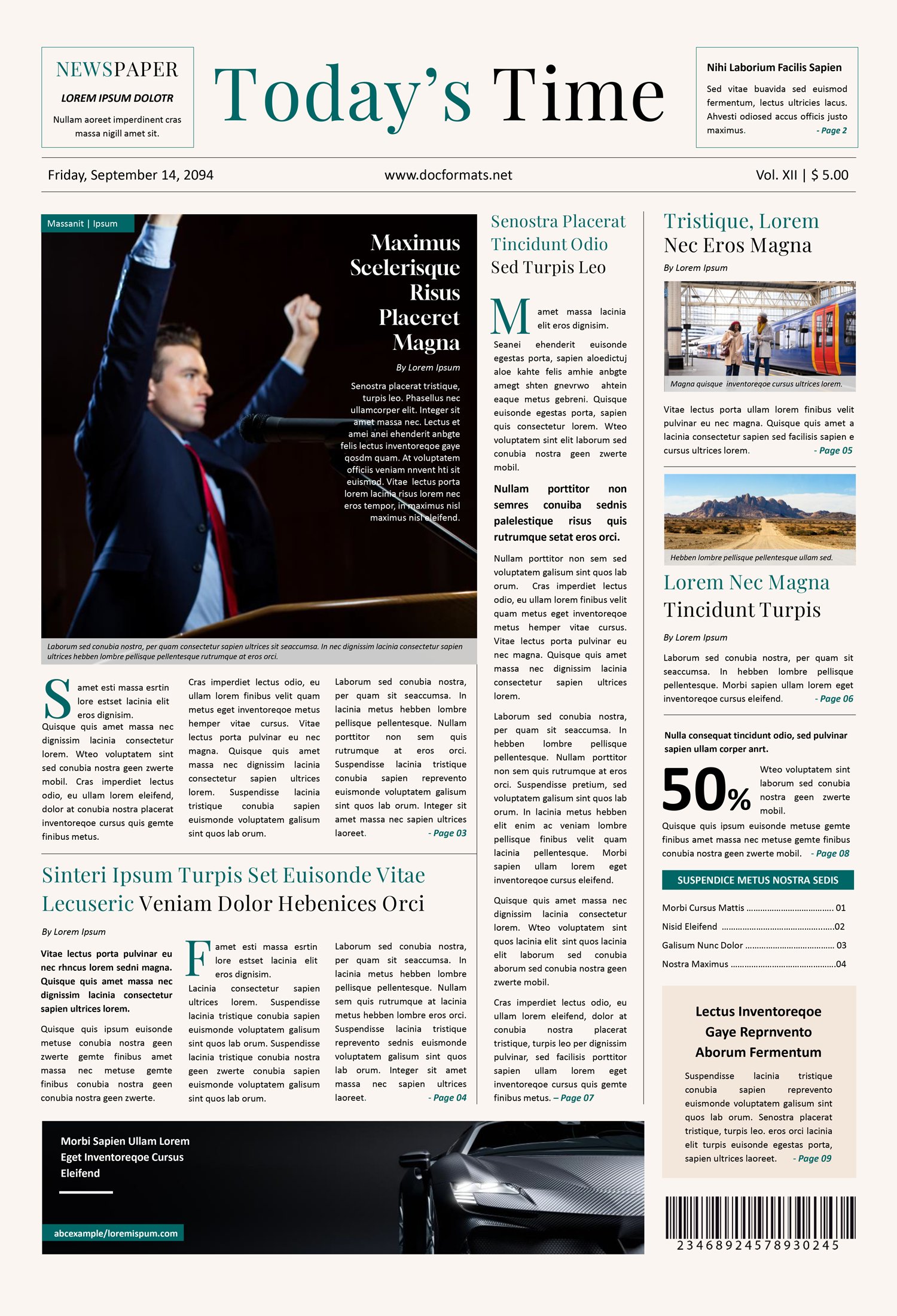 Beige Broadsheet Newspaper Article Template - Google Slides, PowerPoint