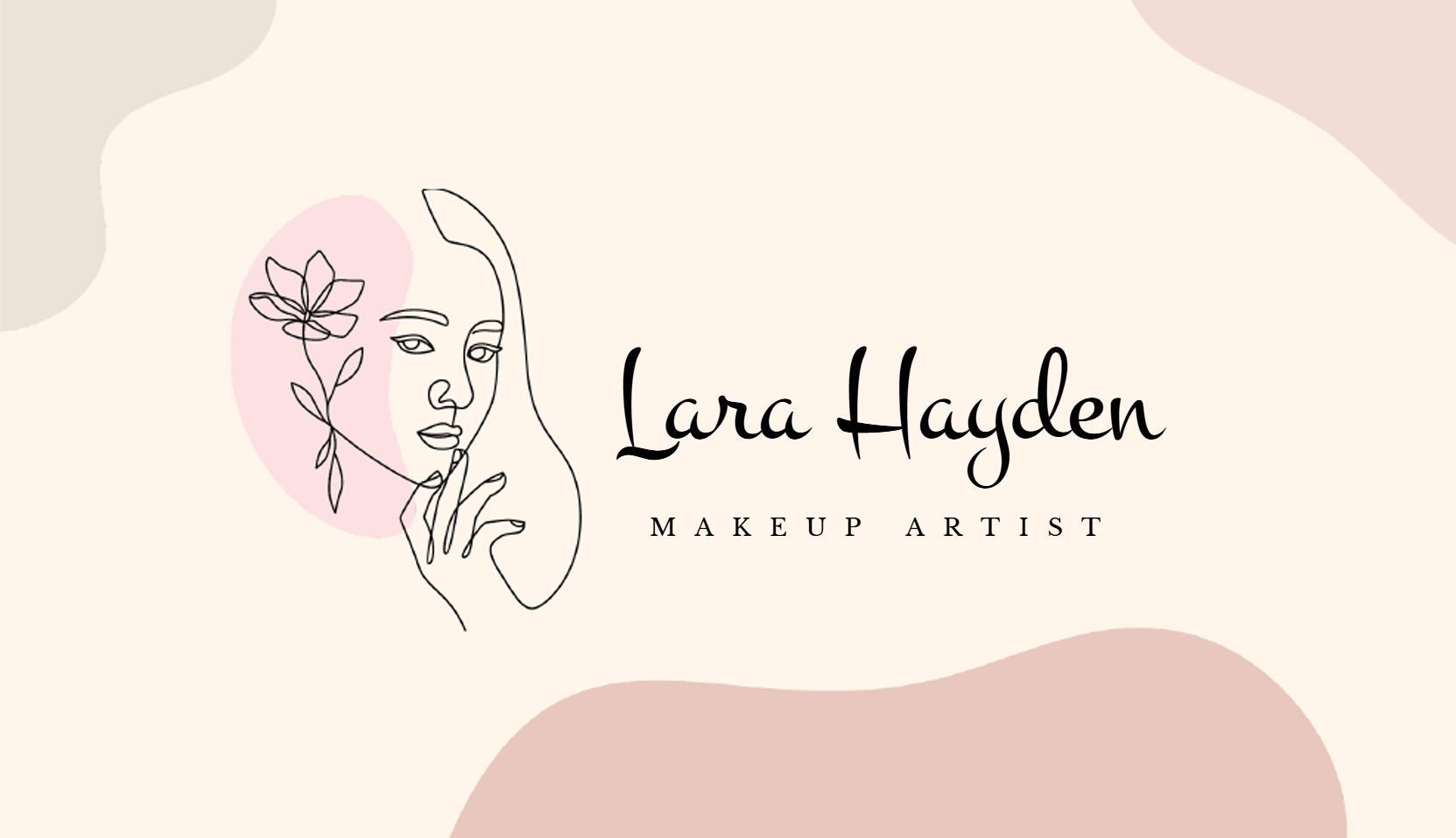 Beige Makeup Artist Business Card Template - Google Docs, Word