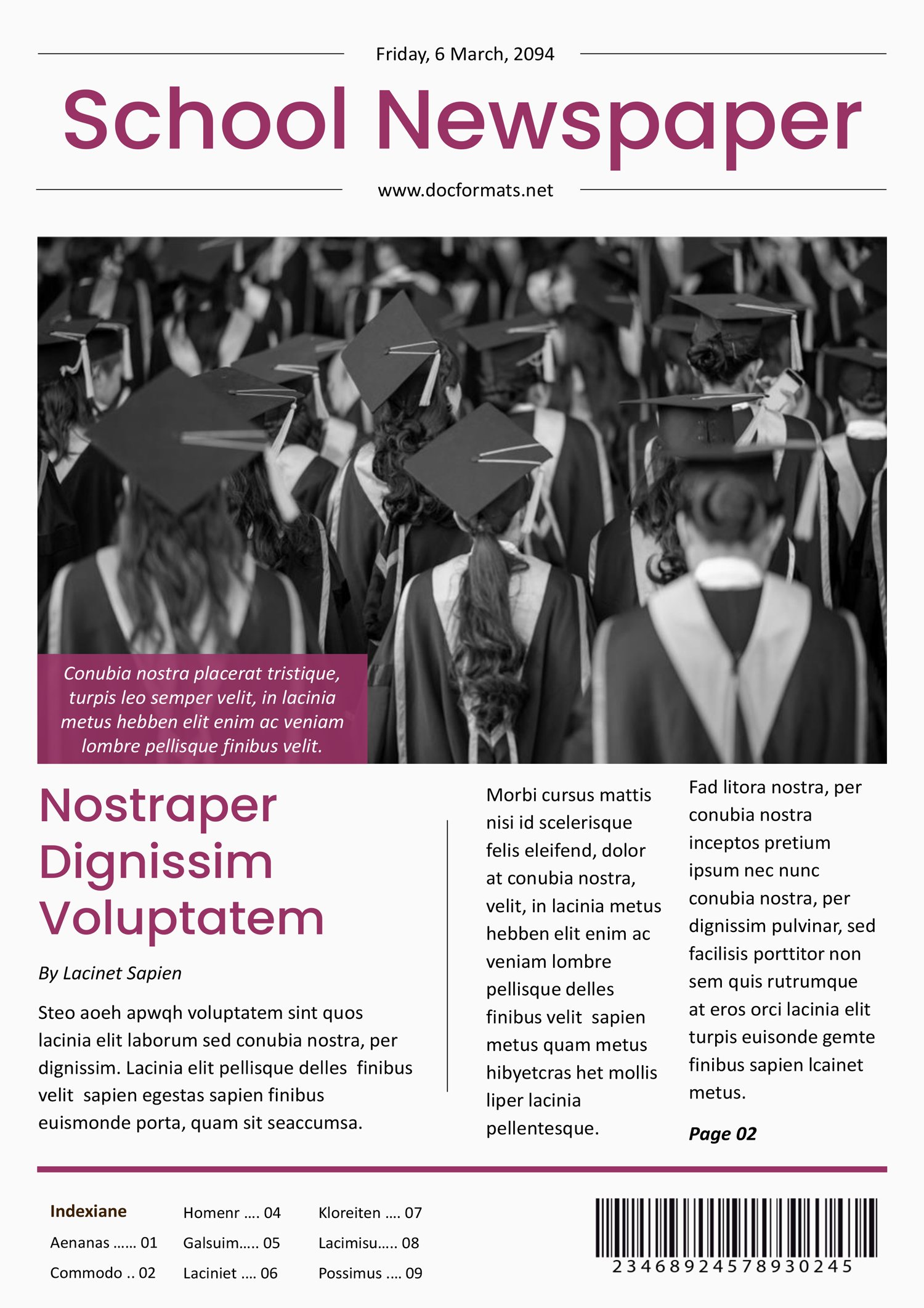 Black and White School Newspaper Template - Google Slides, PowerPoint