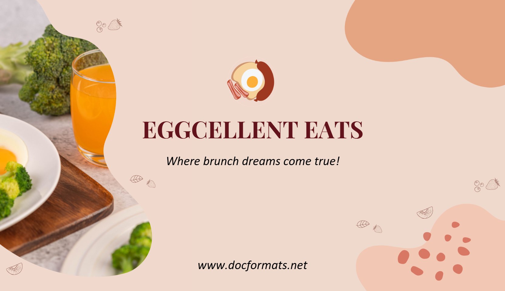 Brunch Business Card Template - Google Docs, Word