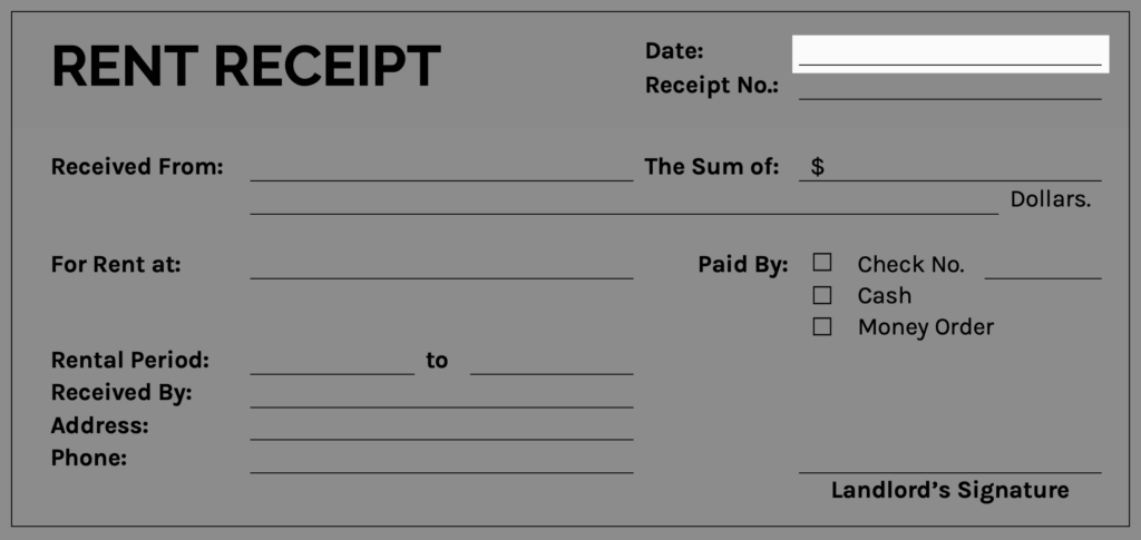 Rent receipt - date