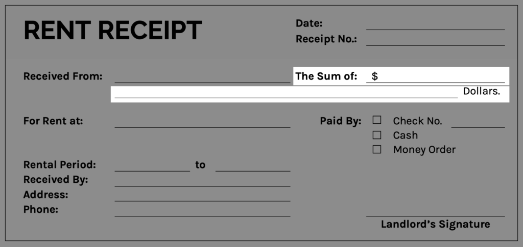 Received From - The Sum of ($____ Dollars)