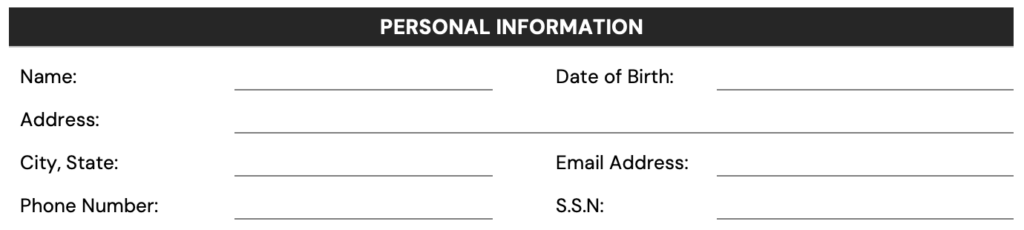 1. Personal Information